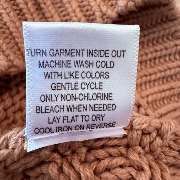 Kendall and Kylie Knit Tan Chunky Knit Sweater, Size S - Picture 3 of 5